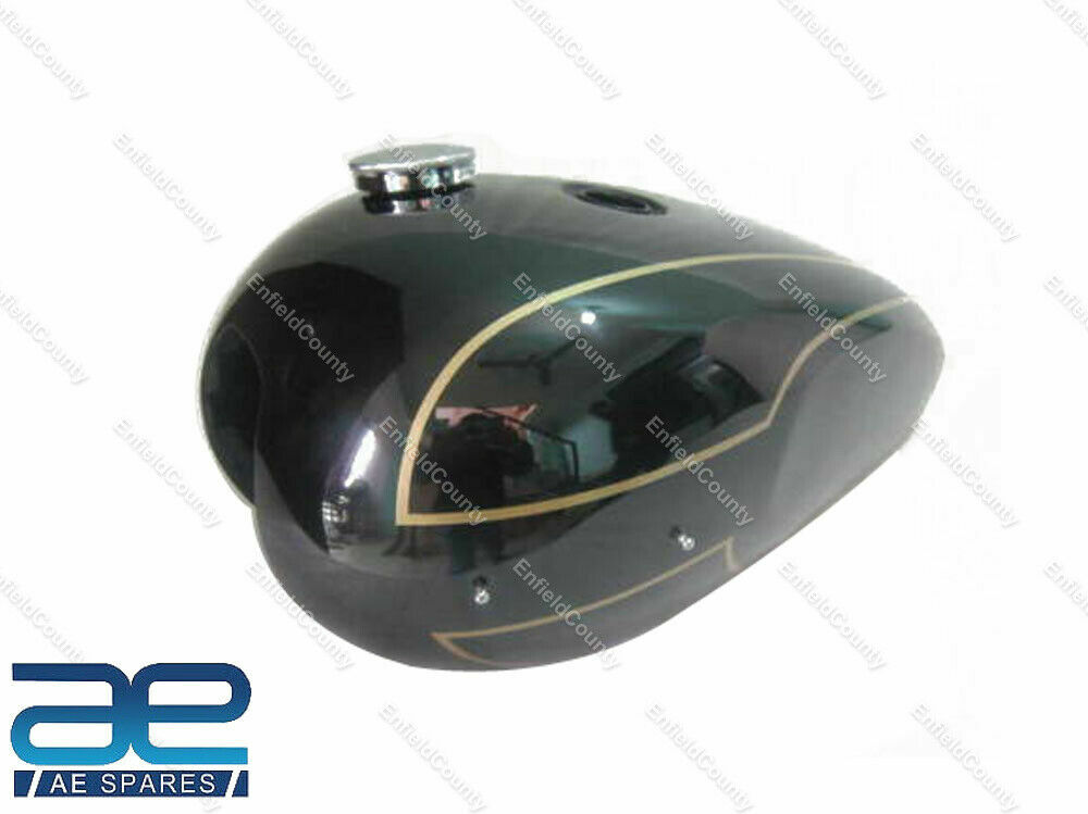For Triumph T140 Black Painted Petrol Tank With Chrome Cap & Tap