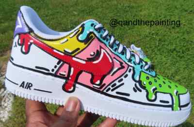Air Force 1 Custom Retro Shoes Cartoon Drip Street Graffiti Outline Sneaker Art
