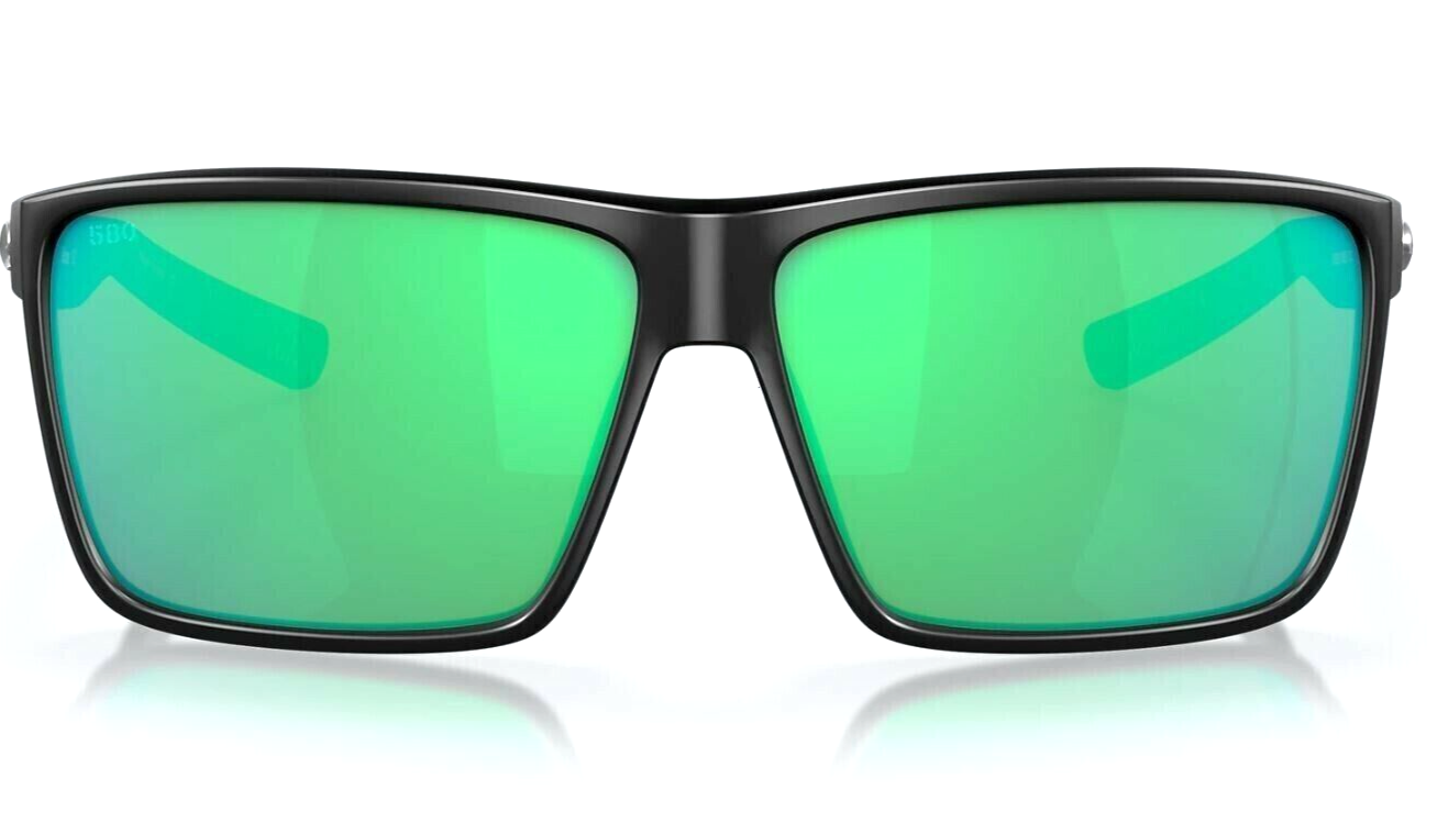 Pre-owned Costa Del Mar Rincon Black Polarized Green Mirror 580 Glass Sunglass 06s9018