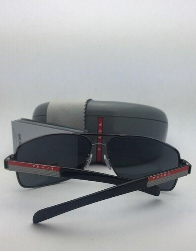 Pre-owned Prada Sport Polarized Sunglasses Sps 54i 5av-5z1 65-14 Gunmetal Frames With Grey In Gray