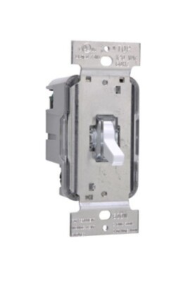 Legrand P&S Lighted Toggle Dimmer Switch, White, 3 Way 600W, Incandescent