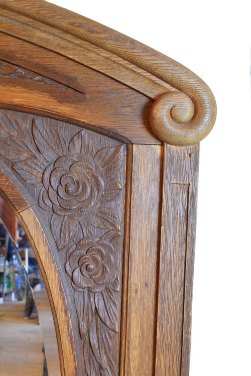 Antique Architectural Salvage Original Gorgeous Victorian Oak Frame With Mirror