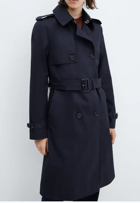 Plus size navy trench coat sale