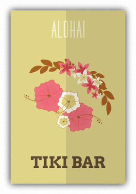 Aloha Tiki Bar Hawaii Party Travel Car Bumper Sticker Decal 3'' x 5''