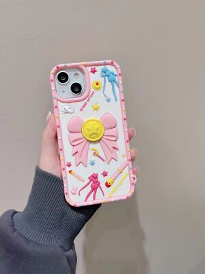 Sailor Moon Phone Case Silicone Soft Cover Pendant iPhone 11/12/13/14 Pro Max