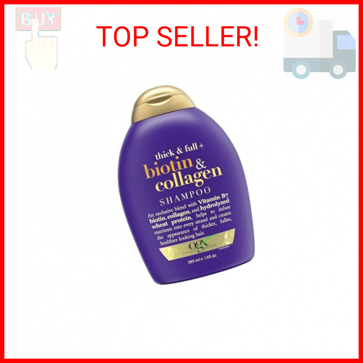 OGX Thick & Full + Biotin & Collagen Volumizing Shampoo for Thin Hair, Thickenin