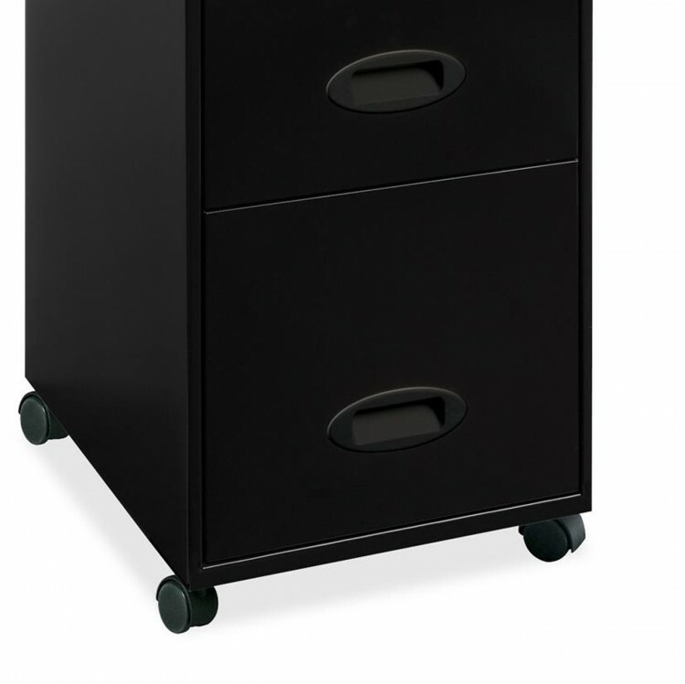 Metal Filing Cabinet Black Mobile 3 Drawer Locking Vertical Home Office Storage