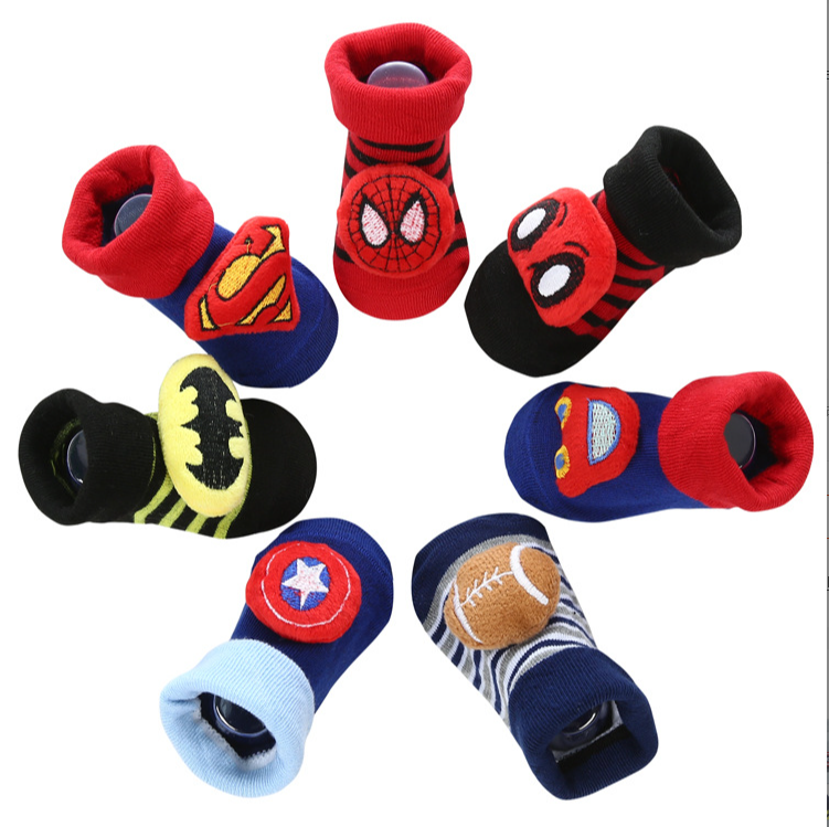 Adorable Cartoon Anti-slip Ankle Socks With Grips for Baby Toddler Boys Girls