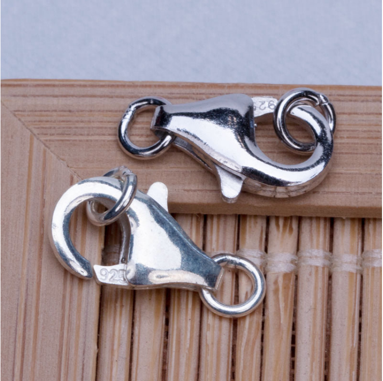 Solid 925 Sterling Silver Lobster Claw Clasp Connector Triggers 2 pc All Size
