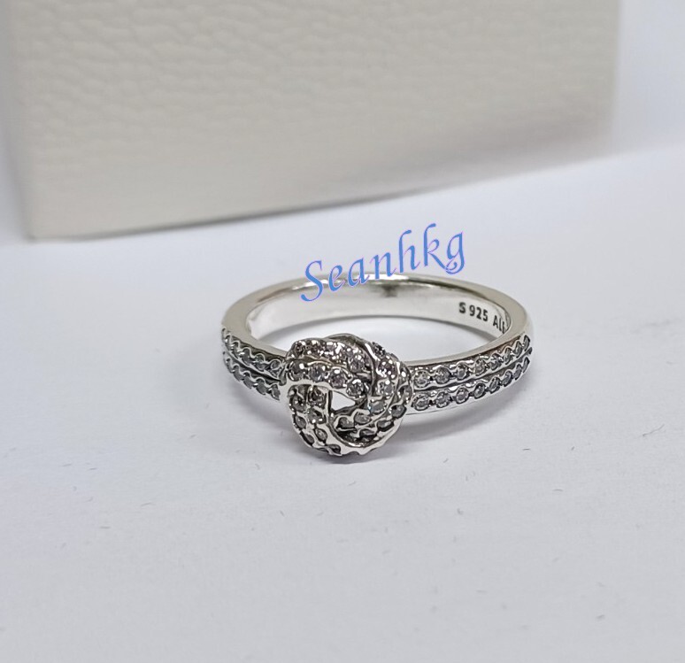 モルフォセラピー Pandora 190997CZ Sparkling Love Knot Ring Clear CZ S925ALE