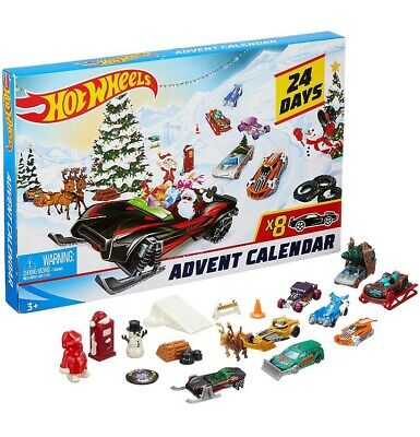 2019 COLLECTIBLE Hot Wheels Christmas Advent Calendar Mattel NEW SEALED BOX WEAR
