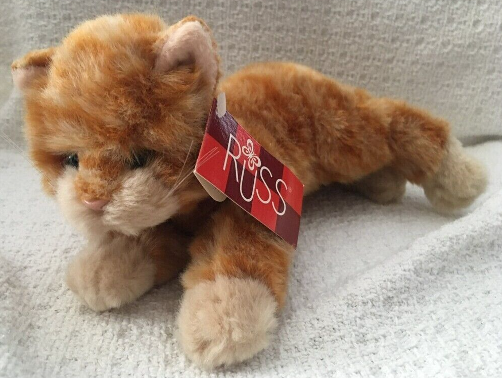 Russ Berrie Sweet Pea Kitty Cat #4459 Orange Tabby Ginger Plush