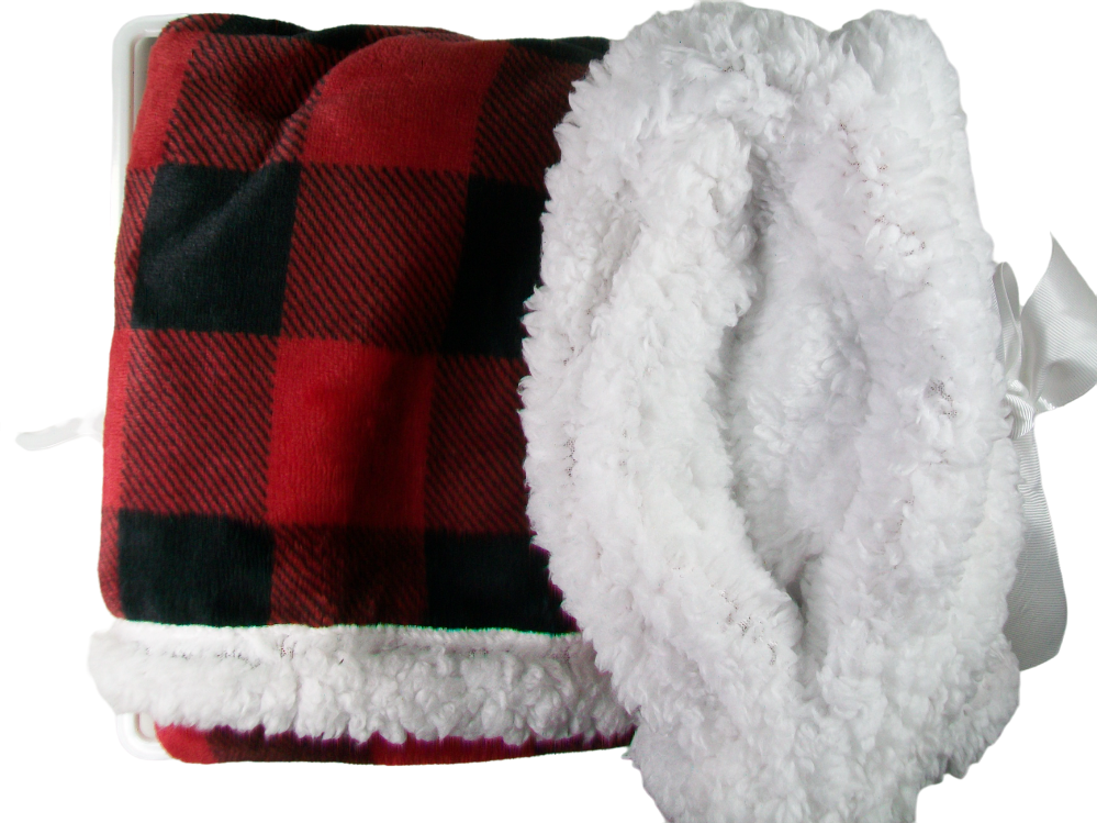 30 X 40 Sherpa Red Black Checker