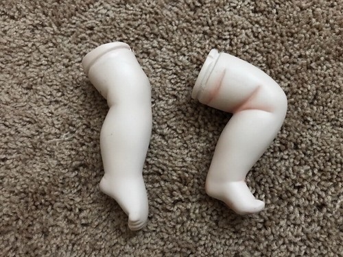 Vintage Porcelain Baby Doll Legs Repairs Parts Legs Bent Approximate 5”