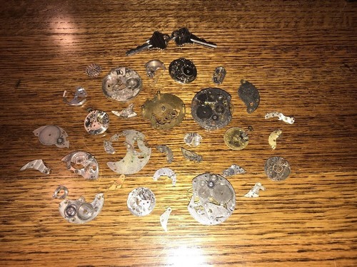 Lot Approx 180g Watch Movement Parts - Steampunk Art Repair