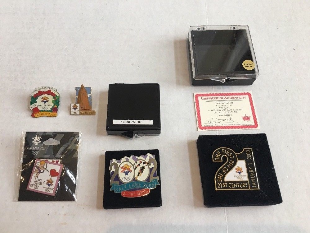 Olympics Salt Lake City Pins 2002 Lot of 5 Pins Valentine Sking Limited Edition