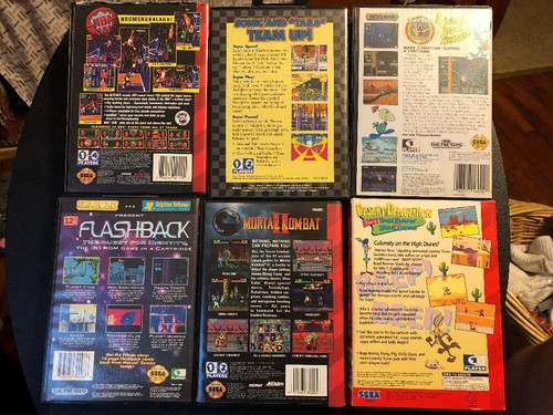 Sega Genesis - Lot Of 6 MOST COMPLETE Games Sonic 2 NBA JAM Mortal Kombat II