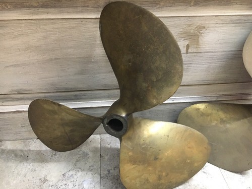 (2)Federal 3 Blade Brass Propellers 18x20 RH & LH ,1 1/4” Shaft Ship Antique