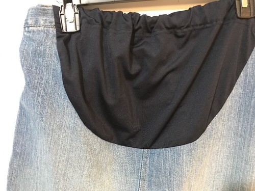 Gap Maternity Skirt Small Denim Pencil Full Panel Knee Length Front Slit
