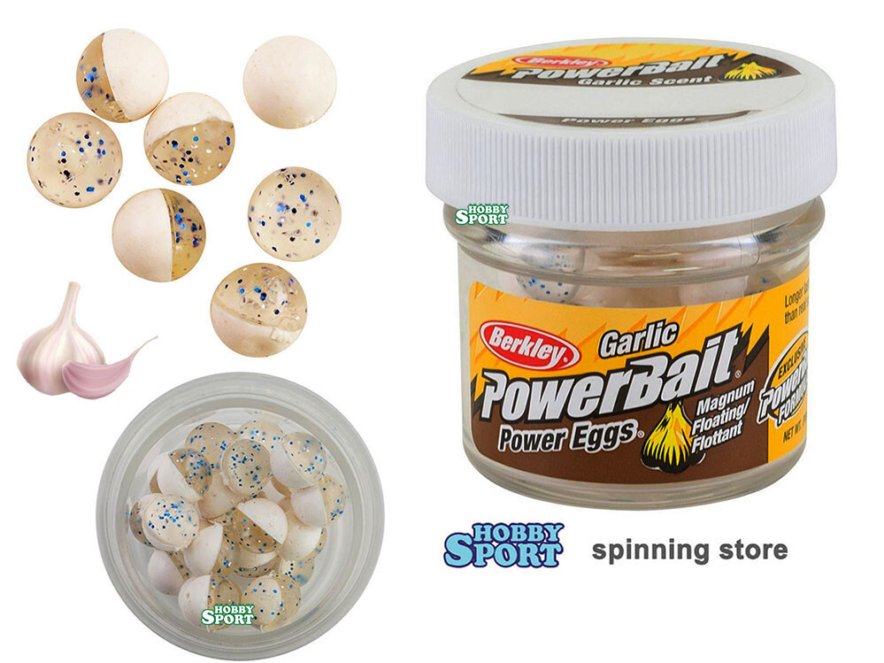 BERKLEY POWER EGGS GARLIC COL WHITE / CLEAR FLOATING TROTA LAGO FIUME 1313115