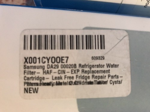Lot of 3 Sure Pure Refrigerator Water Filter Fits Samsung DA29-00020B NEW SEALED