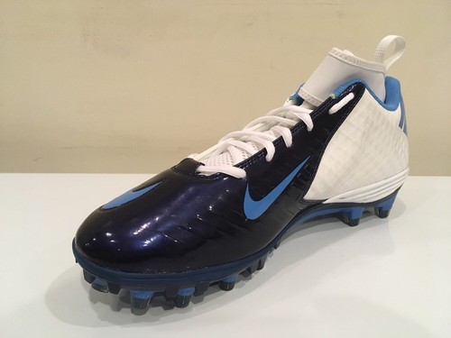 Nike 534994 Men's Lunar Superbad Pro TD Football Cleats Size 12.5 White Blue