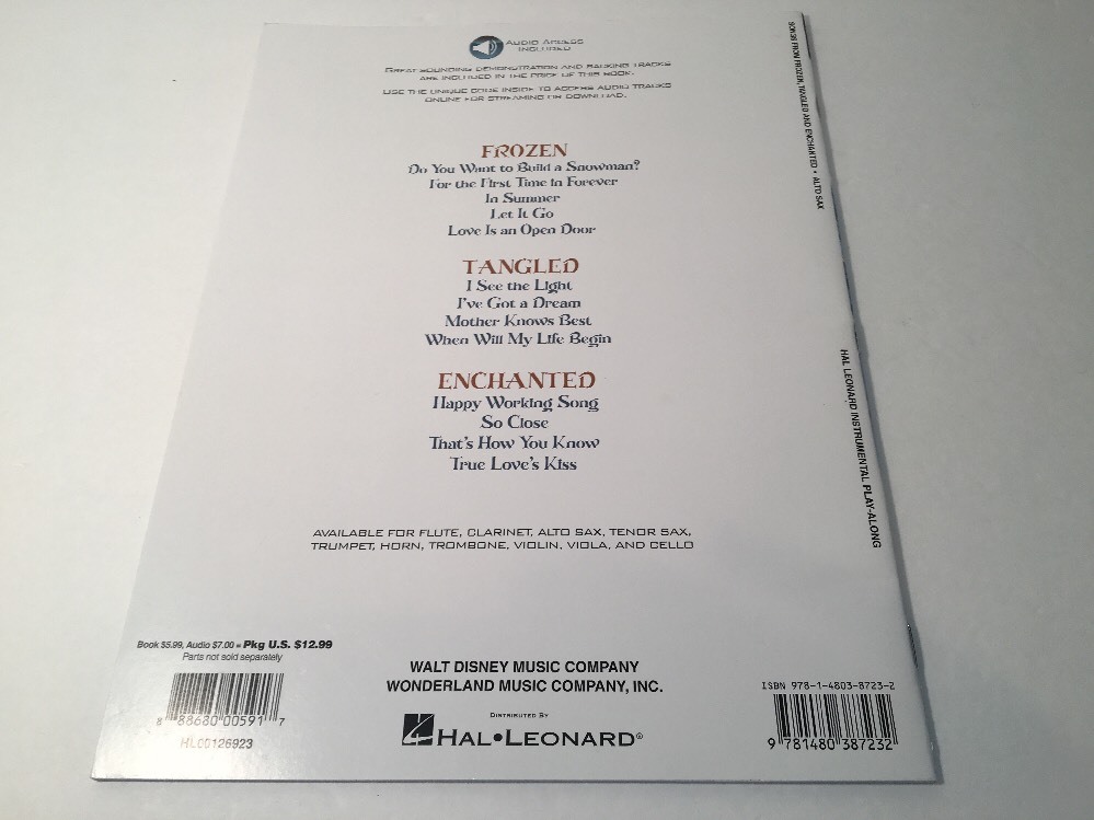Songs from Frozen, Tangled and Enchanted: Alto Sax Instrumental Play-A-Long