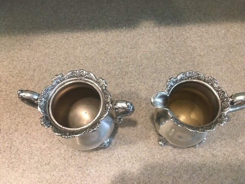 Wallace Royal Rose Silverplate  Sugar Bowl & Creamer Set[9853+9854]>GORGEOUS!!