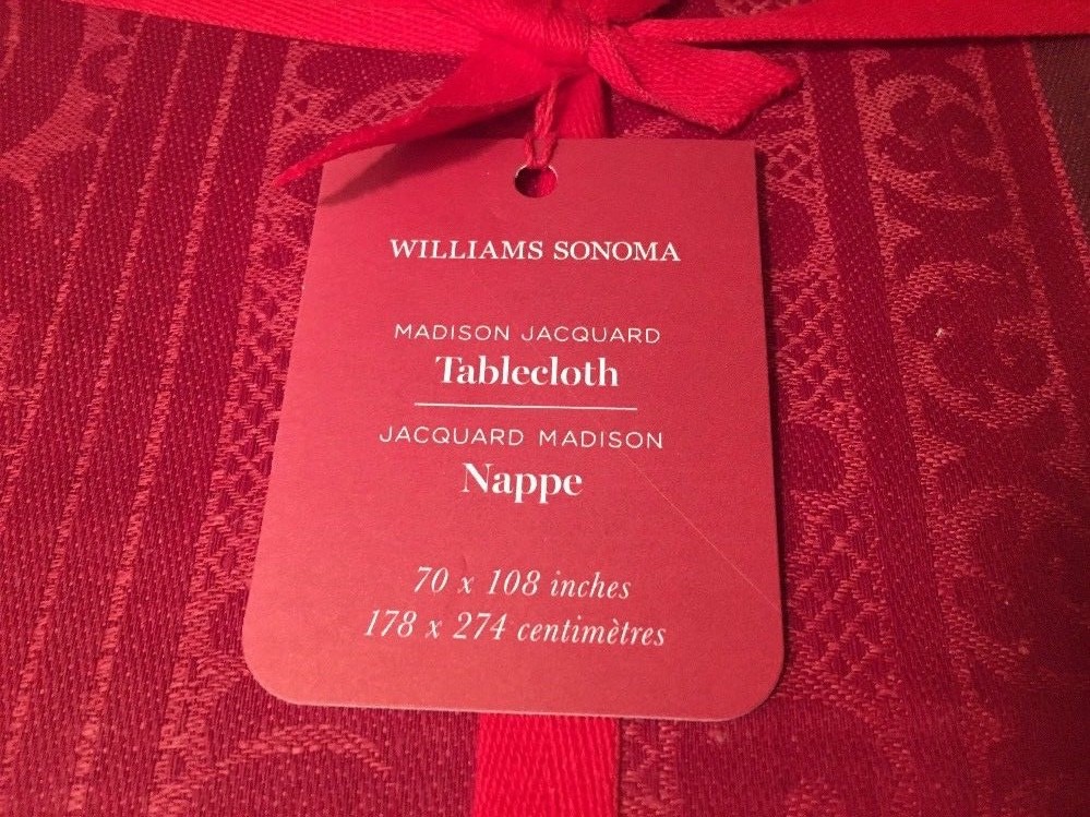 NWT Williams Sonoma Madison TABLECLOTH 70