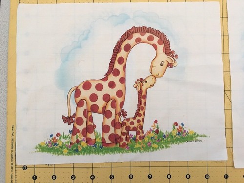 Nursery Illustrated Fabric Quilt Blocks Genece Klein Giraffe Ballerina Bear Baby