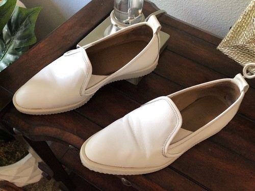 Everlane Leather Street Shoe, White, Made in Italy Size 5.5 M