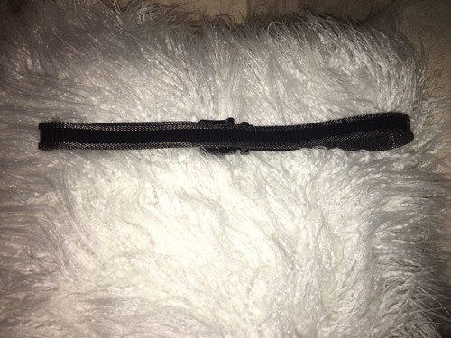 Joan & David Pewter w/ black insert Metal Mesh Belt, Small