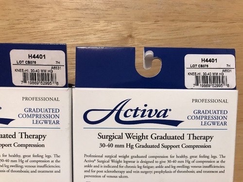 Activa Surgical 30-40 mmHg Knee High, Open Toe Stockings, Beige, Small x2, H4401