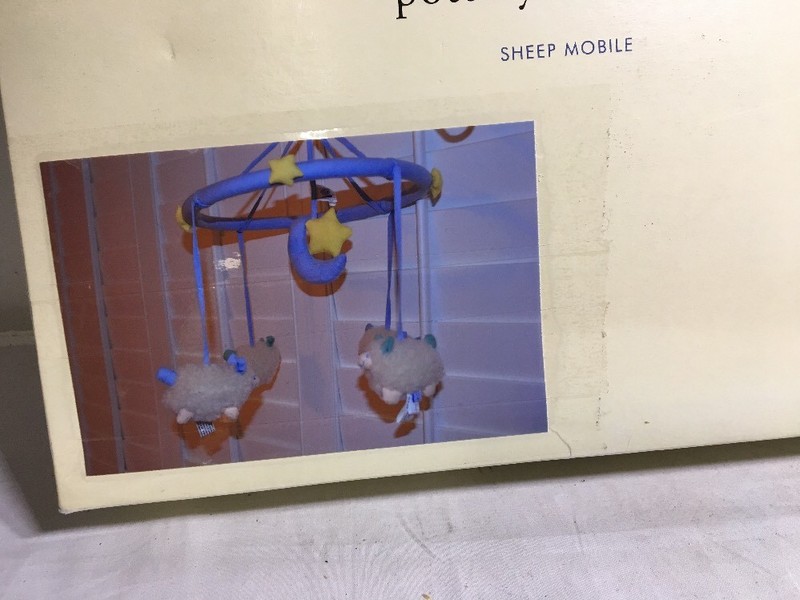Pottery Barn Kids Baby Lamb Sheep Musical Mobile Nursery Decor