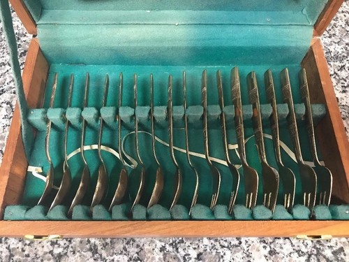 Vintage Cake Dessert Serving Set 19 Pc + Case Torii Gate NC