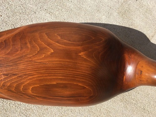 Vintage  Hand Carved Wooden Goose Decoy w/ Glass Eyes signed J. Holland 1981