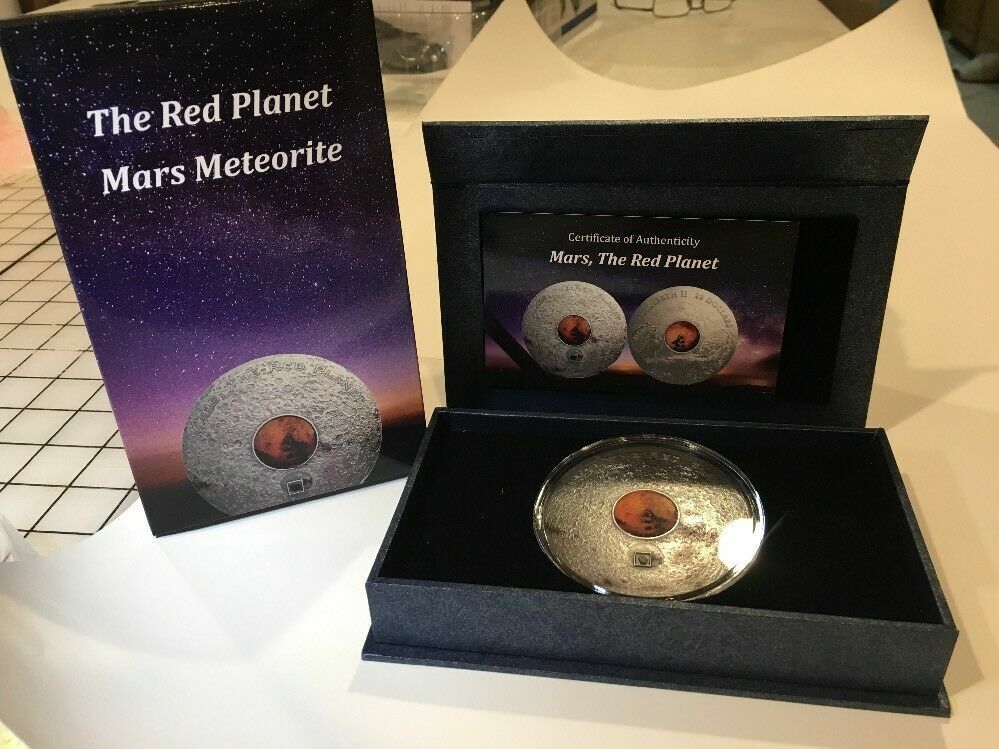 2017 Cook Islands 3 Oz Silver MARS METEORITE - THE RED PLANET COIN: 333 MINTAGE