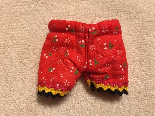 Vintage Doll Dress Small Clothes Pants Boots Bonnet Fits 9” Dolls Quilted