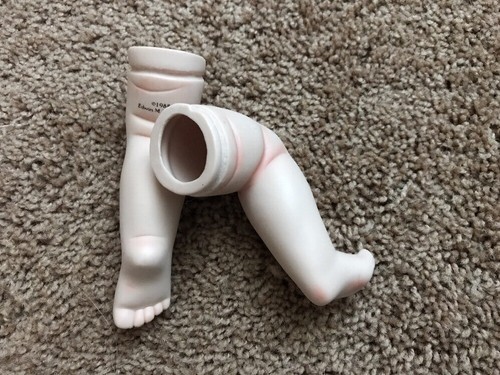 Vintage Porcelain Baby Doll Legs Repairs Parts Legs Bent Approximate 5”