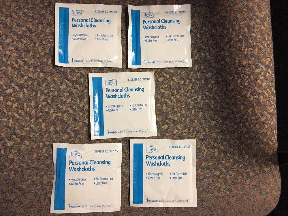 HYGEA PERSONAL CLEANING WASHCLOTH U12095 Bag of 10 individual packed washcloths