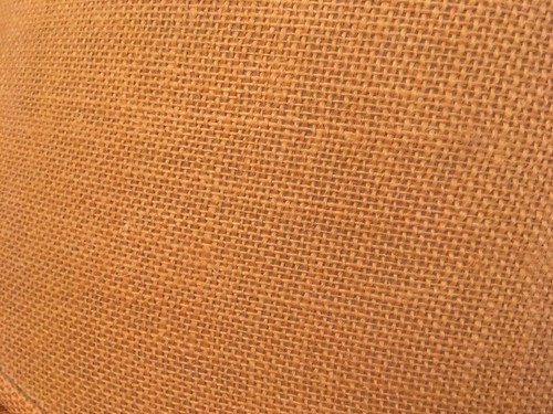 Vintage Burlap over Vinyl MCM Retro Wide Coolie (bell) LAMPSHADE