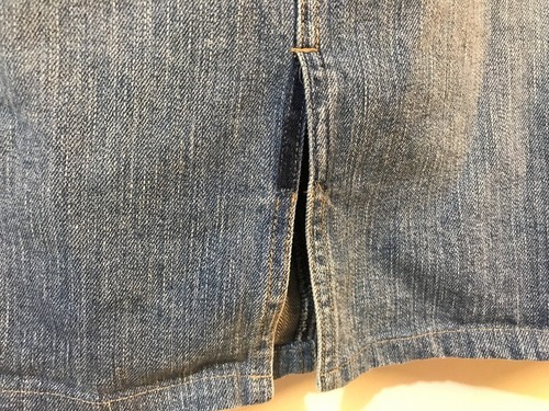 Gap Maternity Skirt Small Denim Pencil Full Panel Knee Length Front Slit