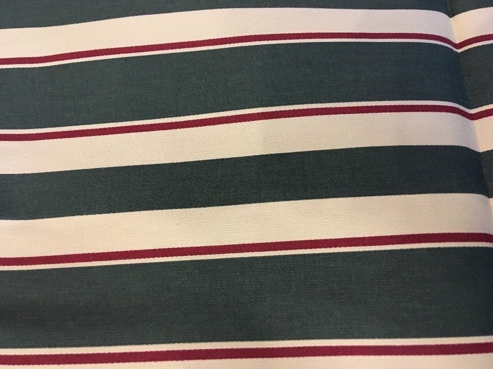 Vintage 1985 Laura Ashley Designer Fabric Cotton Stripe Red Green Holland New