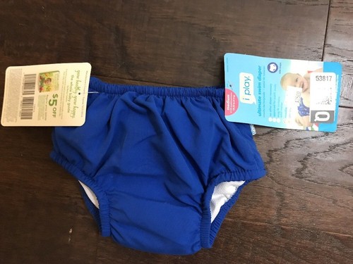 iPlay 2Pc swimwear 6-12M Reusable Swim Diaper & Rashguard Blue NWT