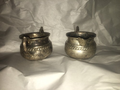 Antique Gorham Sterling Silver Sugar Bowl  #1204 ~ Creamer #1205