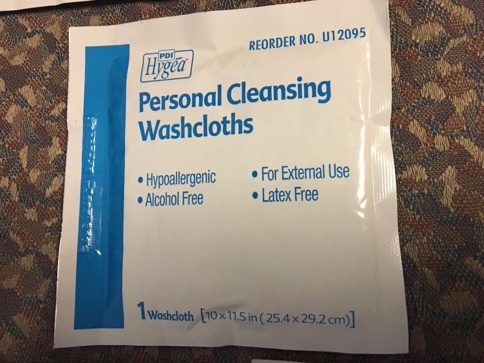 HYGEA PERSONAL CLEANING WASHCLOTH U12095 Bag of 10 individual packed washcloths