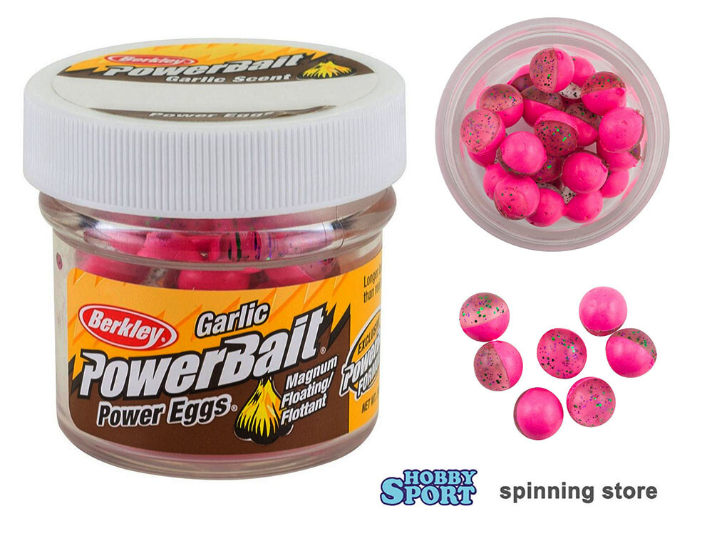 BERKLEY POWER EGGS GARLIC COL PINK / CLEAR FLOATING TROTA LAGO FIUME 1313113