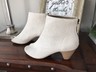 Marséll Neo White Woven Leather Peeptoe Ankle Boots Booties Size 39 EUR *EUC*