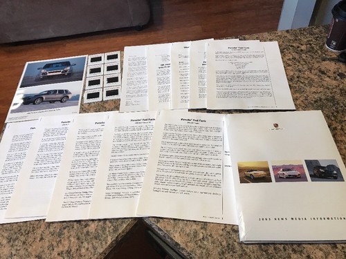 2003 Complete Porsche Media Information Press Kit W/ Letters,Photos, Slides & CD