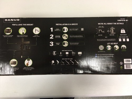 SANUS Full Motion Premium TV Wall Mount Model VMF518-B1